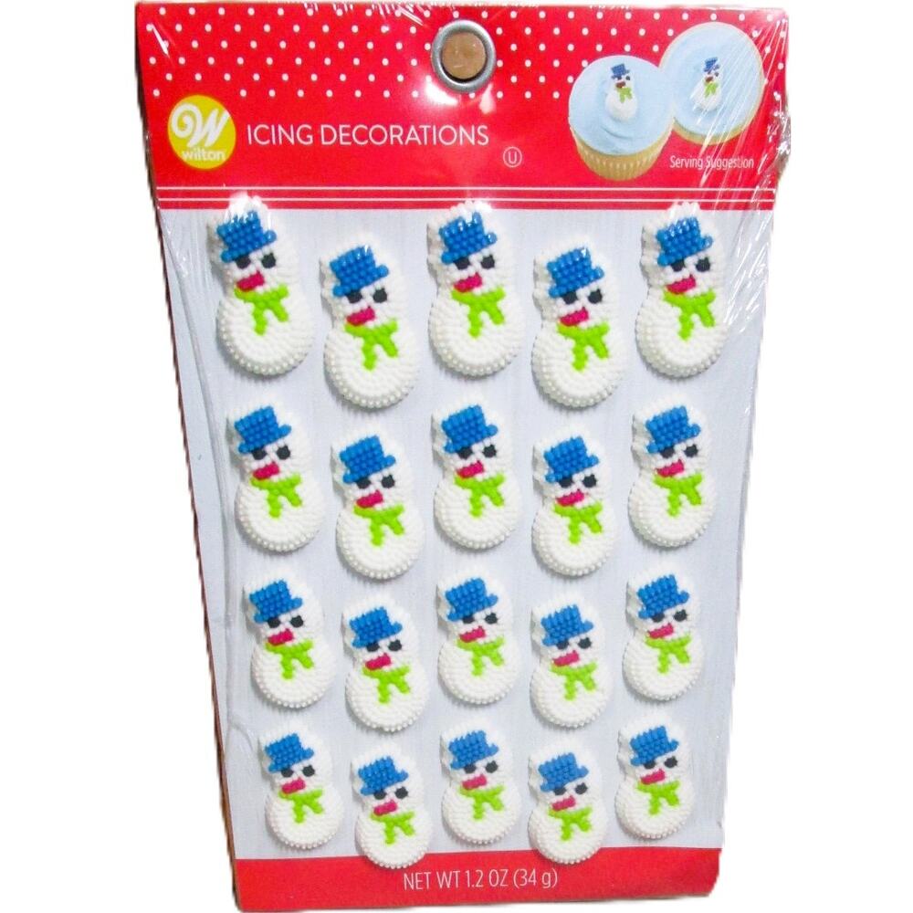 Wilton Icing Decorations Dot Matrix Snowmen Package of 20 Cake Cupcakes Cookies